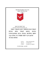 Thực trạng quy trình giao nhận hàng hóa nhập khẩu hàng container (fcl) bằng Đường biển tại công ty tnhh tiếp vận quốc tế hải minh