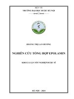 Hoàng thị lan hương nghiên cứu tổng hợp epolamin khoá luận tốt nghiệp dược sĩ