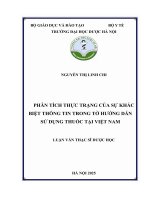 Nguyễn thị linh chi phân tích thực trạng của sự khác biệt thông tin trong tờ hướng dẫn sử dụng thuốc tại việt nam luận văn thạc sĩ dược học