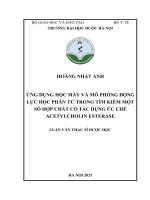 Hoàng nhật anh Ứng dụng học máy và mô phỏng Động lực học phân tử trong tìm kiếm một số hợp chất có tác dụng Ức chế acetylcholin esterase luận văn thạc sĩ dược học