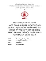 Một số giải pháp hoạt Động quản trị nguồn nhân lực tại công ty tnhh thiết kế kiến trúc trang trí nội thất paris giai Đoạn 2020 2023