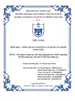 Đề tài  tầm quan trọng của việc Ứng dụng quản lý chuỗi cung Ứng (scm) trong sản xuất sữa Ở việt nam hiện nay