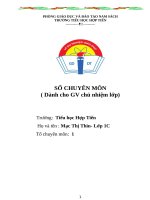 SỔ CHUYÊN MÔN LỚP 1 (DÀNH CHO GIÁO VIÊN CHỦ NHIỆM LỚP)