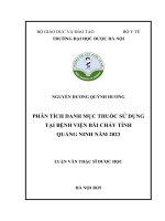Nguyễn dương quỳnh hương phân tích danh mục thuốc sử dụng tại bệnh viện bãi cháy tỉnh quảng ninh năm 2023 luận văn thạc sĩ dược học
