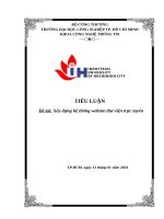 Tiểu luận báo cáo môn Phân Tích Thiết Kế Hệ Thống Đề tài: Thư viện trực tuyến