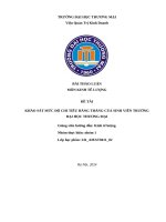 Đề tài khảo sát mức Độ chi tiêu hàng tháng của sinh viên trường Đại học thương mại