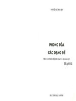 Phong toả các dạng Đề theo cấu trúc Đề minh hoạ của bộ giáo dục trạm 02 nguyễn hương sen