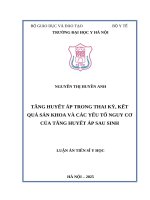 Tăng huyết áp trong thai kỳ, kết quả sản khoa và các yếu tố nguy cơ của tăng huyết áp sau sinh