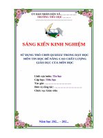 SỬ DỤNG TRÒ CHƠI QUIZIZZ TRONG DẠY HỌC MÔN TIN HỌC ĐỂ NÂNG CAO CHẤT LƯỢNG GIÁO DỤC CỦA MÔN HỌC