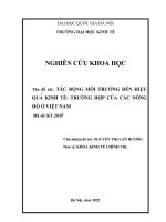 00060000790 tác Động môi trường Đến hiệu quả kinh tế trường hợp của các nông hộ Ở việt nam