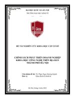 Chính sách phát triển doanh nghiệp khoa học công nghệ trên Địa bàn thành phố hà nội