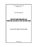 Luận văn vấn Đề về người không quốc tịch trong pháp luật quốc tế pháp luật nước ngoài