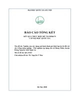 00060000712 bctk nghiên cứu xây dựng mô hình Đánh giá thiệt hại do lũ Đối với cây trồng nông nghiệp   thử nghiệm Áp dụng cho xã hưng nhân, huyện hưng nguyên, tỉnh nghệ an