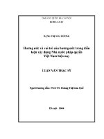 Luận văn hương Ước và vai trò của hương Ước trong Điều kiện xây dựng nhà nước pháp quyền việt nam hiện nay