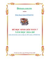 Đề học sinh giỏi toán lớp 7 năm 2024 2025