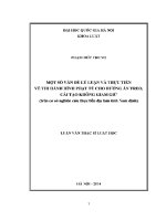 Luận văn một số vấn Đề lý luận và thực tiễn về thi hành hình phạt tù cho hưởng Án treo cải tạo không giam giữ trên cơ sở nghiên cứu thực tiễn Địa bàn tỉnh nam Định