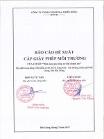 Báo cáo Đề xuất cấp giấy phép môi trường nhà máy gia công cơ khí chính xác