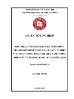 Giải pháp ứng dụng kinh tế tuần hoàn trong ngành dệt may cho doanh nghiệp Việt Nam trong bối cảnh Việt Nam hướng tới phát thải ròng bằng “0
