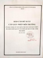 Báo cáo Đề xuất cấp giấy phép môi trường của dự Án Đầu tư xây dựng nhà máy sản xuất thức Ăn chăn nuôi tại ccn tân minh, huyện vũ thư, tỉnh thái bình
