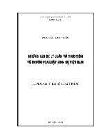 Luận văn những vấn Đề lý luận và thực tiễn về nguồn của luật hình sự việt nam