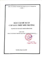 Báo cáo Đề xuất cấp giấy phép môi trường của nhà máy sản xuẩt thuốc Đông dược