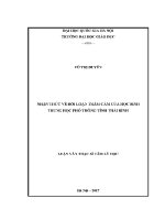 Luận văn thạc sĩ nhận thức về rối loạn trầm cảm của học sinh trung học phổ thông tỉnh thái bình lâm sàng trẻ em và vị thành niên chương trình Đào tạo thí Điểm