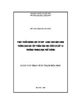 Luận văn thạc sĩ phát triển năng lực tư duy logic cho học sinh thông qua bài tập phần hoá học hữu cơ lớp 12 trường trung học phổ thông 60 14 01 1