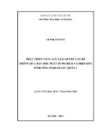 Luận văn thạc sĩ xây dựng một số giáo Án dạy học chủ Đề tổ hợp xác suất trong chương trình lớp 11 ban nâng cao theo hướng phát hiện và giải quyết vấn Đề