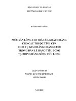 Mức sẵn lòng chi trả của khách hàng cho các thuộc tính của dịch vụ giao hàng chặng cuối trong bán lẻ hàng tiêu dùng tại Đồng bằng sông cửu long