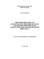Luận văn thạc sĩ những biện pháp nâng cao năng lực quản lý thực hiện dự Án Đào tạo giáo viên trung học cơ sở sử dụng nguồn vốn vay ngân hàng phát triển châu Á