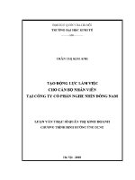 Luận văn thạc sĩ tạo Động lực làm việc cho cán bộ nhân viên tại công ty cổ phần nghe nhìn Đông nam