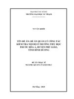 Quản lý công tác kiểm tra nội bộ Ở trường tiểu học phước hòa a huyện phú giáo tỉnh bình dương