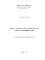 Luận văn thạc sĩ xây dựng và sử dụng câu hỏi cốt lõi trong dạy học sinh học 11 trung học phổ thông
