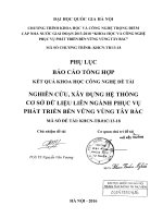 00060000426 nghiên cứu, xây dựng hệ thống cơ sở dữ liệu liên ngành phục vụ phát triển bền vững vùng tây bắc