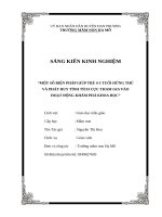 Một số biện pháp giúp trẻ 4 5 tuổi hứng thú và phát huy tính tích cực tham gia vào hoạt Động khám phá khoa học