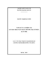 Luận văn thạc sĩ năng suất lao Động tại sàn giao dịch ngân hàng thương mại cổ phần quân Đội
