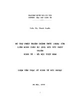Luận văn thạc sĩ hỗ trợ phát triển chính thức oda của liên minh châu Âu eu Đối với phát triển kinh tế xã hội việt nam