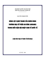 Luận văn thạc sĩ năng lực cạnh tranh của ngân hàng thương mại cổ phần an bình abbank trong Điều kiện hội nhập kinh tế quốc tế
