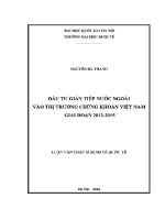 Luận văn thạc sĩ Đầu tư gián tiếp nước ngoài vào thị trường chứng khoán việt nam giai Đoạn 2012 2015