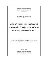 Luận văn thạc sĩ một số giải pháp kiềm chế lạm phát Ở việt nam từ khi gia nhập wto Đến nay