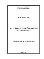 Luận văn thạc sĩ phát triển dịch vụ của công ty cổ phần chứng khoán sài gòn