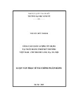 Luận văn thạc sĩ nâng cao chất lượng tín dụng tại ngân hàng tmcp kỹ thương việt nam chi nhánh láng hạ hà nội