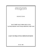 Luận văn thạc sĩ phát triển hoạt Động bảo lãnh tại ngân hàng tmcp ngoại thương việt nam
