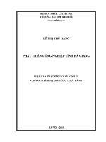 Luận văn thạc sĩ phát triển công nghiệp tỉnh hà giang