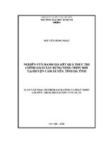 Luận văn thạc sĩ nghiên cứu Đánh giá kết quả thực thi chính sách xây dựng nông thôn tại huyện cẩm xuyên, tỉnh hà tĩnh