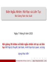 Bài giảng biến ngẫu nhiên rời rạc và liên tục môn xác suất thống kê