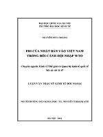 Luận văn thạc sĩ fdi của nhật bản vào việt nam trong bối cảnh hội nhập wto