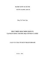 Luận văn thạc sĩ phát triển hoạt Động dịch vụ tại ngân hàng thương mại cổ phần Á châu acb