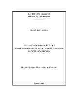Luận văn thạc sĩ phát triển dịch vụ ngân hàng Đối với khách hàng cá nhân tại ngân hàng tmcp quốc tế hội sở chính