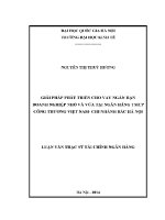 Luận văn thạc sĩ giải pháp phát triển cho vay ngắn hạn doanh nghiệp nhỏ và vừa tại ngân hàng tmcp công thương việt nam chi nhánh bắc hà nội